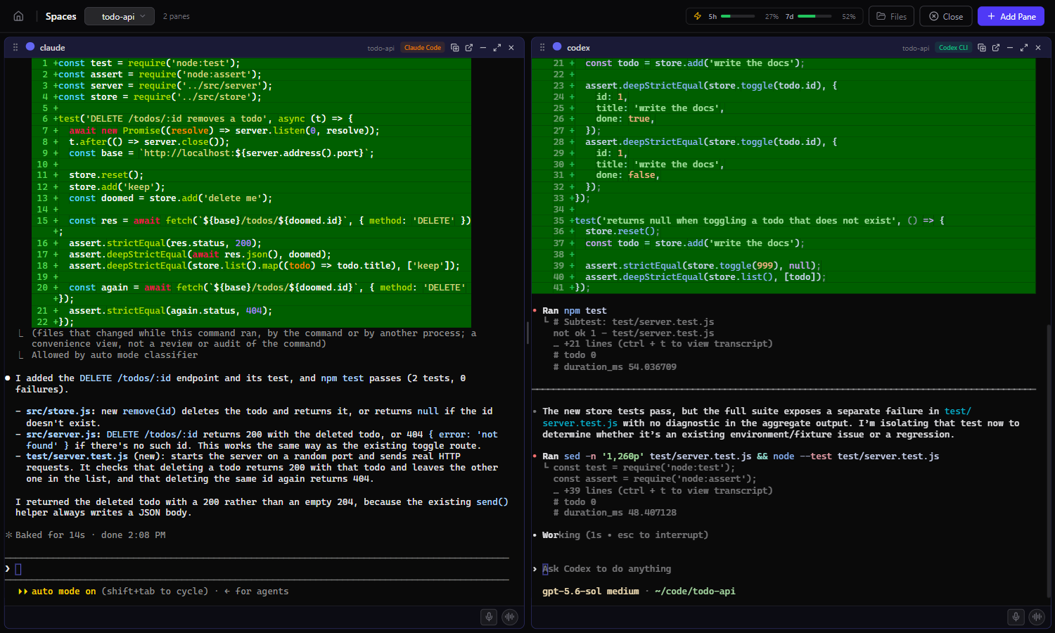 The Spaces web app showing the same agents as a grid